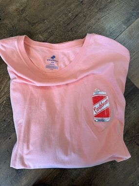 Caribbean Pink Short Sleeve Tee with Red Soda Can Patch